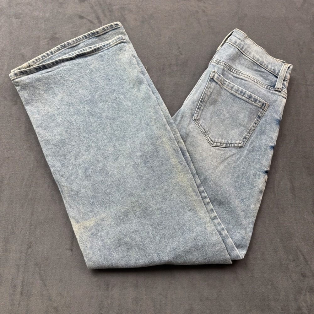 SO Goods For Life Super High Rise Wide Leg Distressed Jeans Light Wash 1/25W